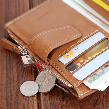 mens wallet short button wallet large capacity