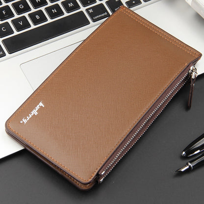 baellerry leisure card long wallet cross pattern multi functional ultra thin bank card bag wholesale