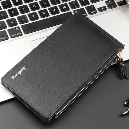 baellerry leisure card long wallet cross pattern multi functional ultra thin bank card bag wholesale