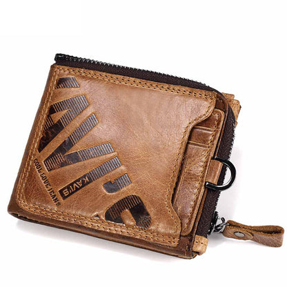 mens crazy cow leather retro wallet