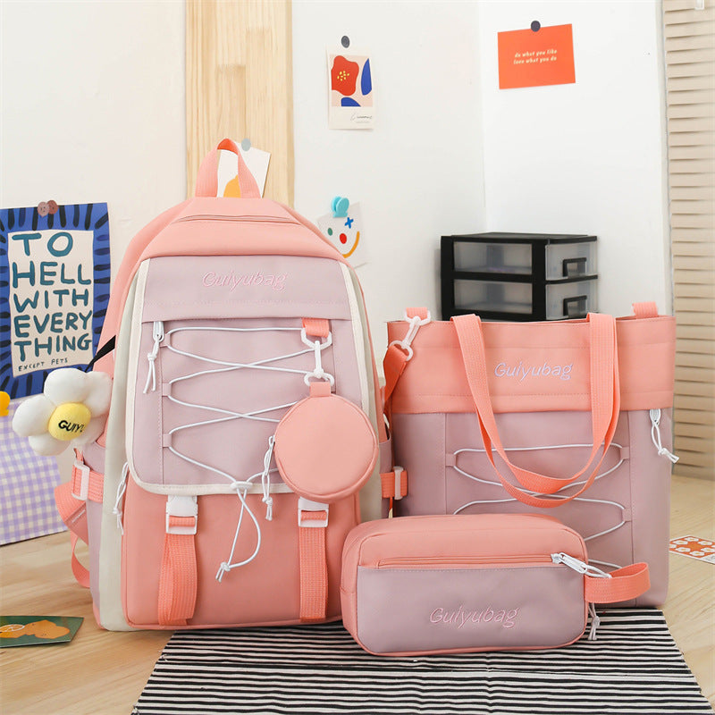 3 piece school bag student backpack