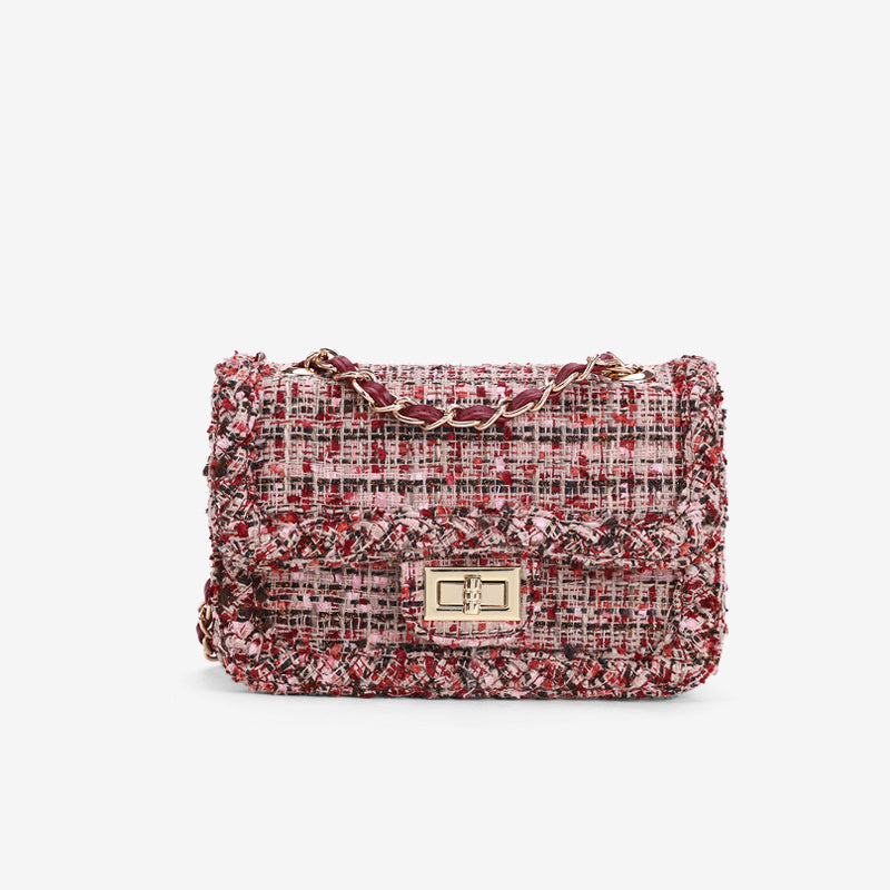 autumn and winter woolen chain bag