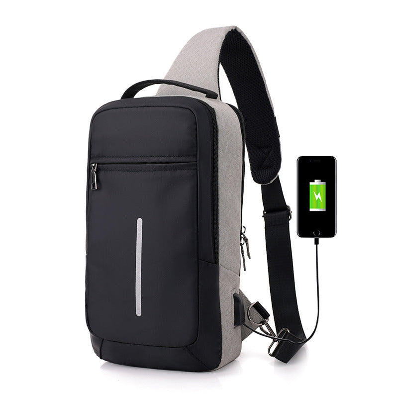 anti theft usb charging chest bag with you