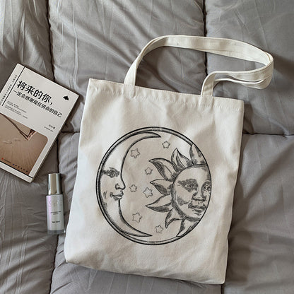 Vintage Myth Sun Print Canvas Bag Creative One Shoulder
