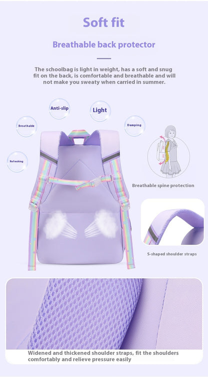 Schoolbag For Primary School Students, Large Capacity, Burden Reduction For Children From Grade 2 To Grade 6