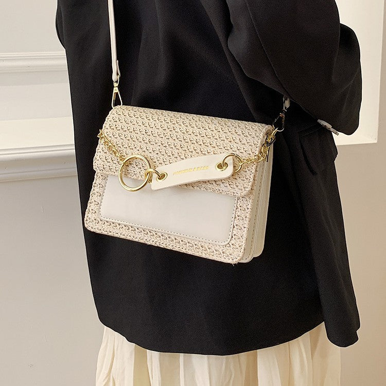 new fashion single shoulder crossbody womens braided small square bag