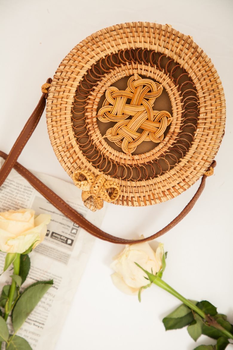 rattan hand woven fine woven bag