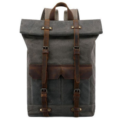 vintage backpack horse leather casual oil wax canvas