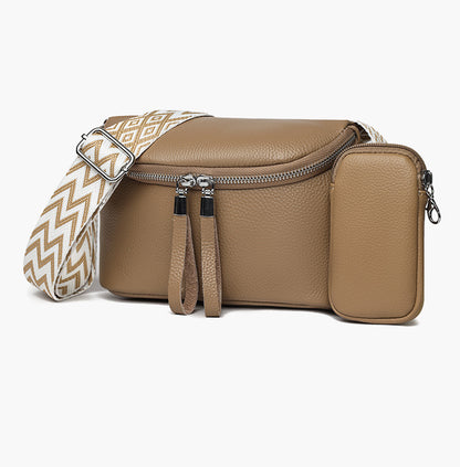 first layer cattlehide leather fashion shoulder messenger bag for women