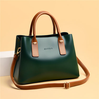handbag soft leather large capacity versatile shoulder crossbody mom bag