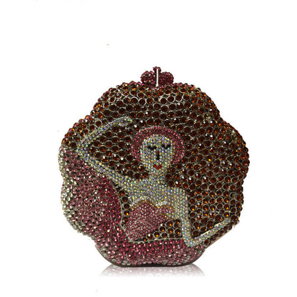 ballerina diamond hand held rhinestone dinner bag