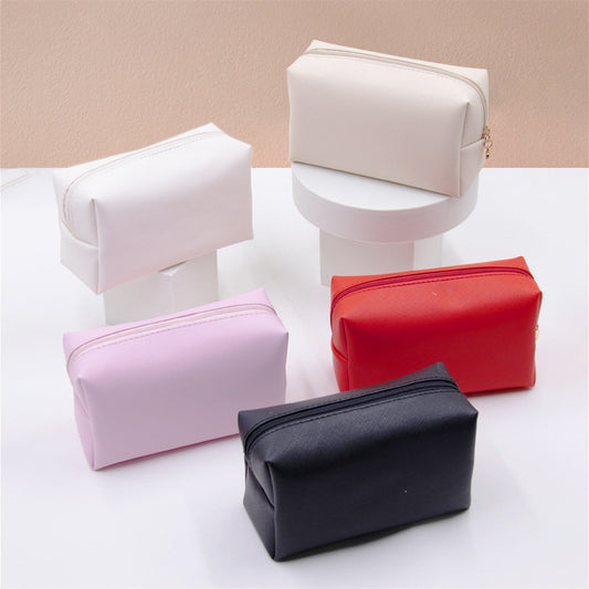 large capacity cosmetic bag leather ladies pu