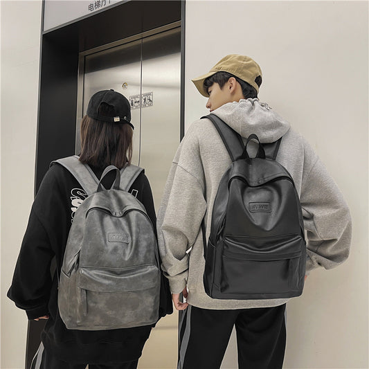 solid color large capacity student backpack