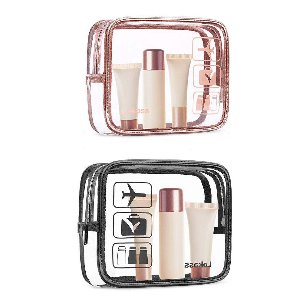 pvc cosmetic bag fashion portable three piece simple waterproof transparent