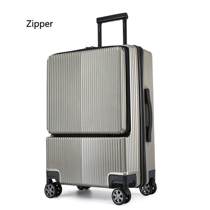 business front opening luggage trolley case rechargeable