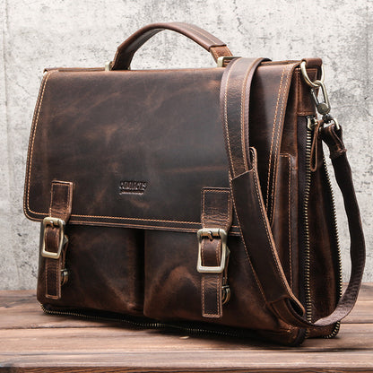 leather mens business briefcase