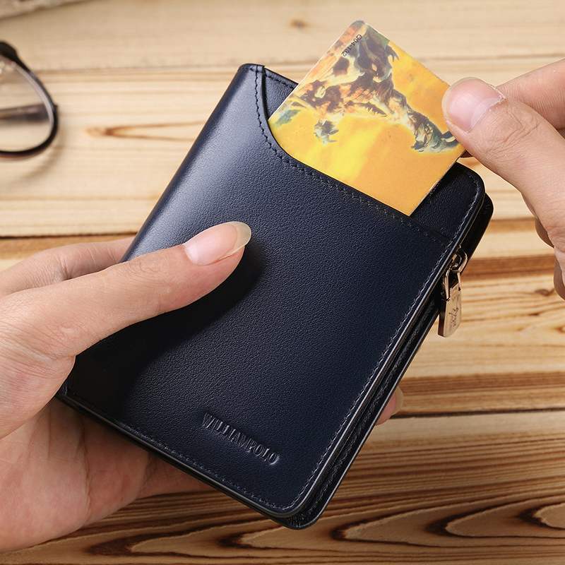 leather mens short wallet