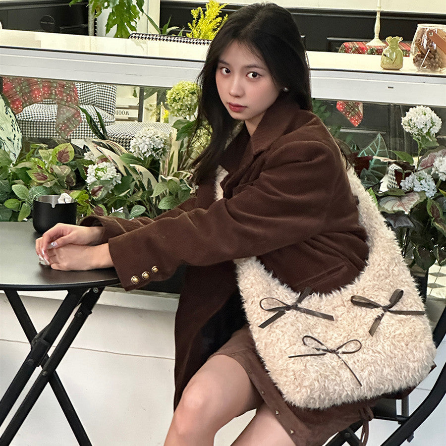 womens cute plush messenger bag