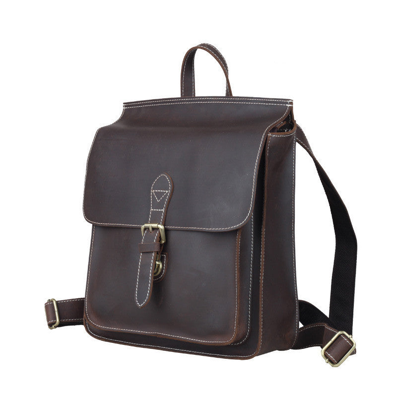 british college style leather backpack