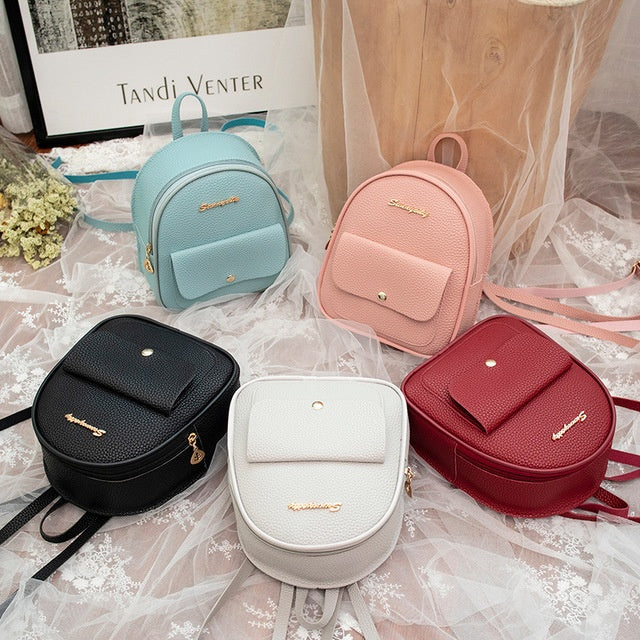 fashion women shoulders small backpack letter purse mobile phone simple ladies travel bag student school backpacks