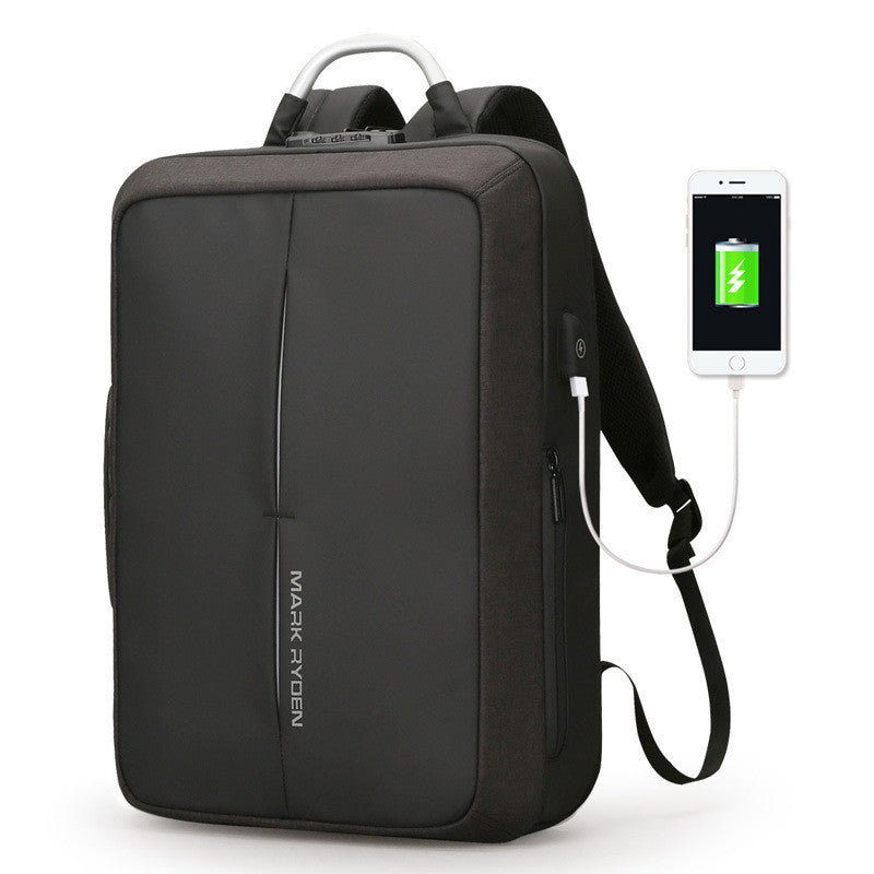 mens backpack rechargeable usb computer bag