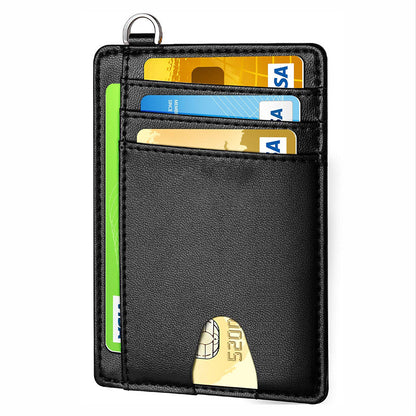 mens leather rfid anti theft card swiping bag