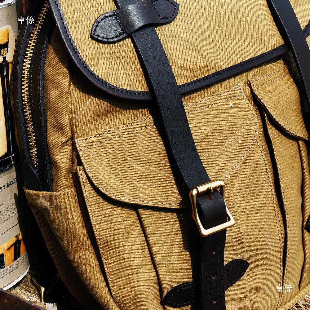 american retro heavy oil wax canvas backpack