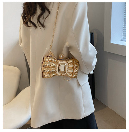 acrylic bow chain handbag for women