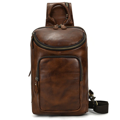 mens retro crazy horse skin shoulder bag