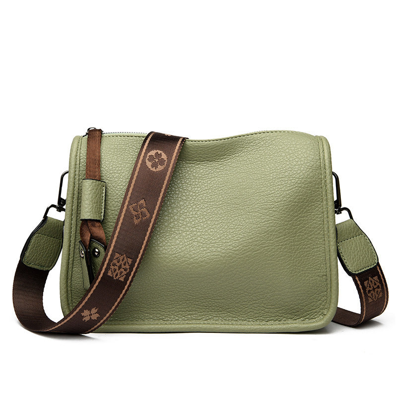 fashionable all match portable exquisite retro soft leather shoulder messenger bag