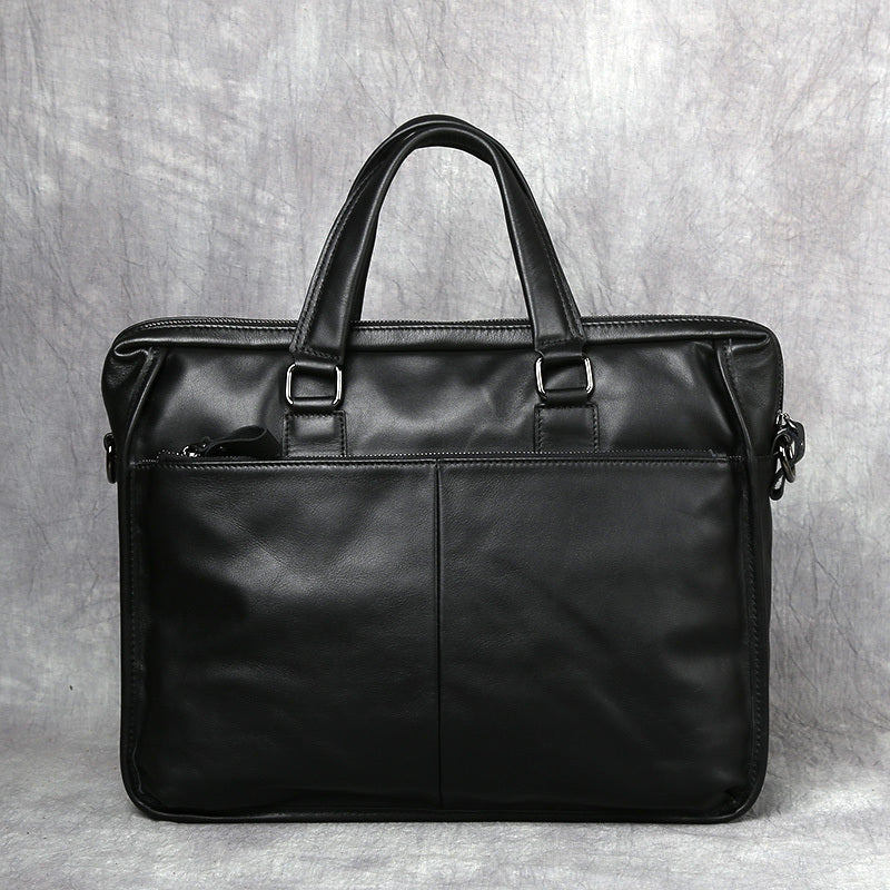 mens portable leather leisure briefcase