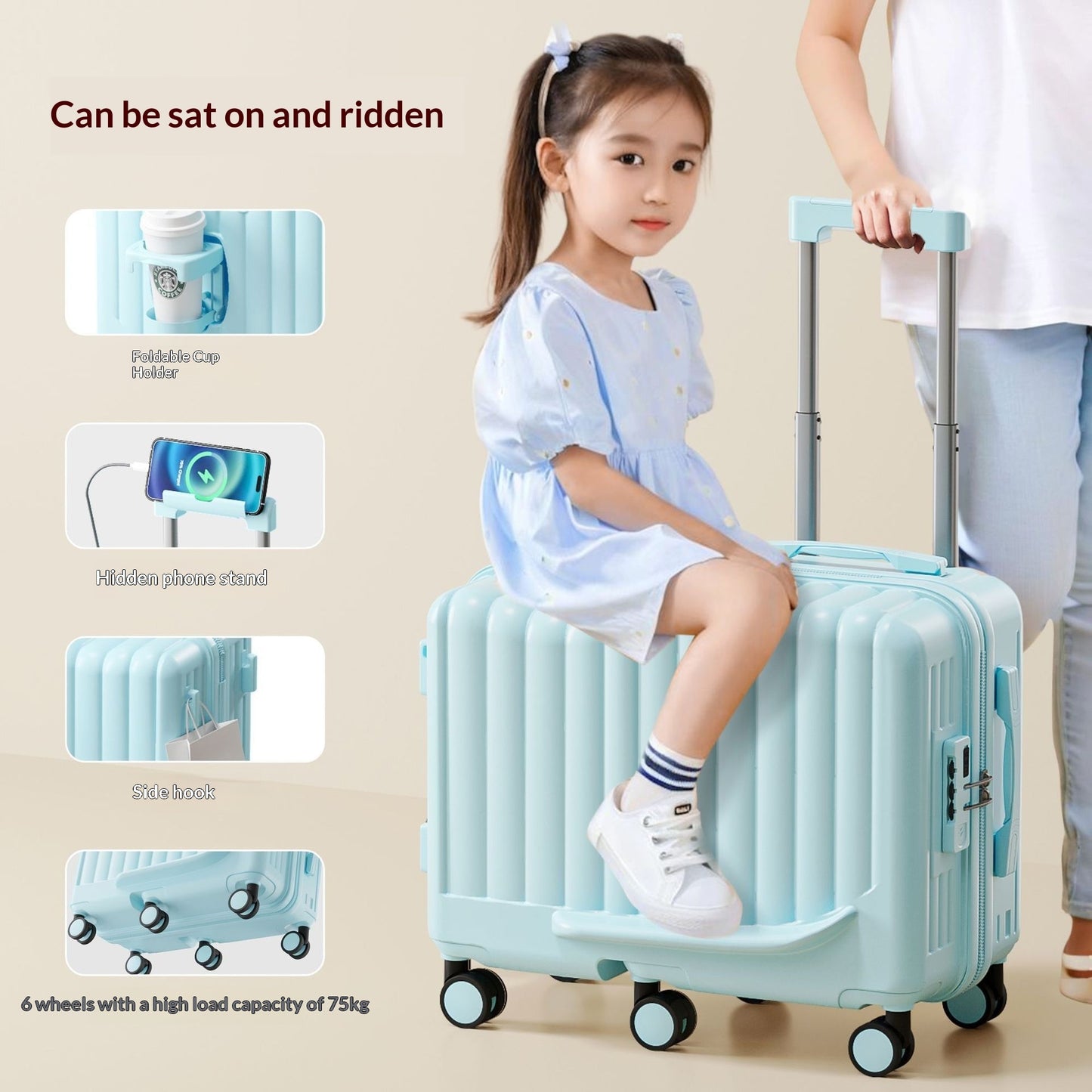 Small Ride-on Kids Suitcase For Boys And Girls