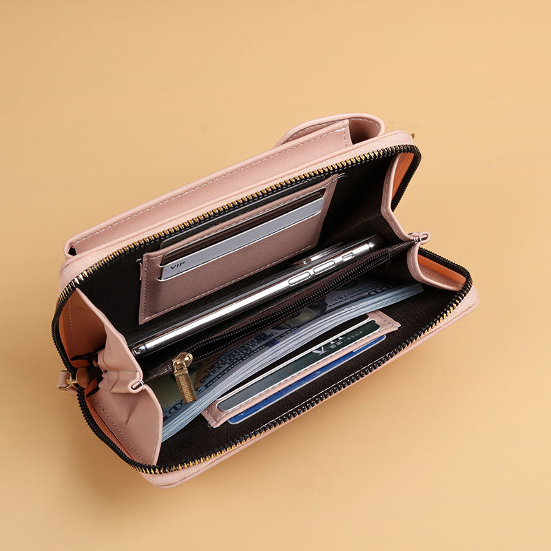 mobile phone crossbody bags clutch large capacity long wallet shoulder bag women