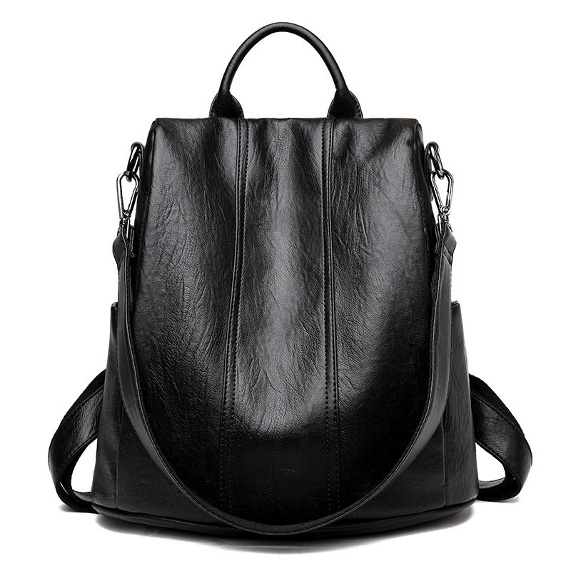 womens fashion cattlehide leather anti theft multifunctional backpack