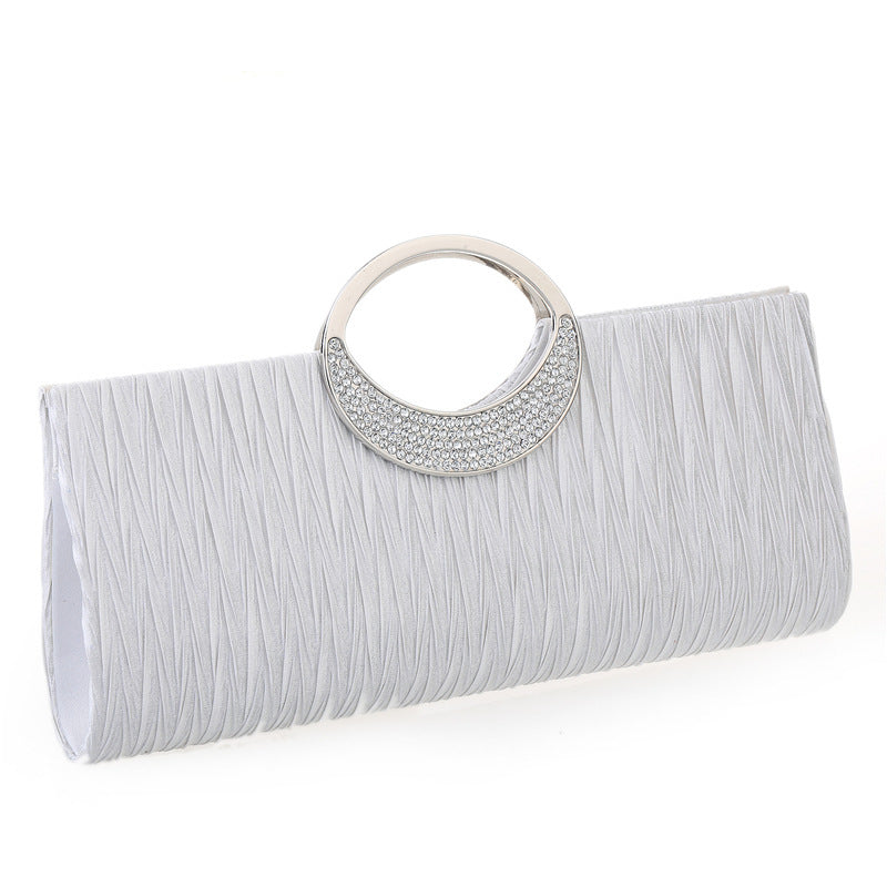 pleated portable diamond dinner bag