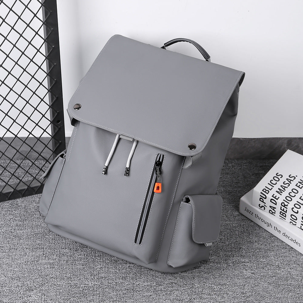 Men's Large Capacity Laminated Leather Fashionable Backpack
