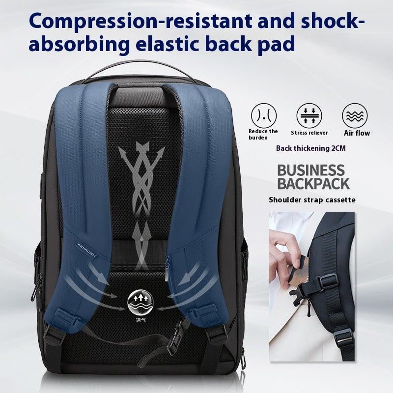 mens large capacity backpack multi functional business commute