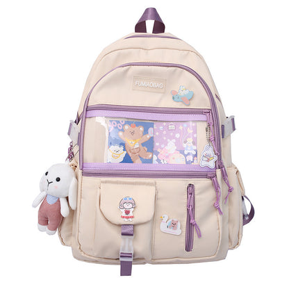 large capacity college style junior high school college student schoolbag