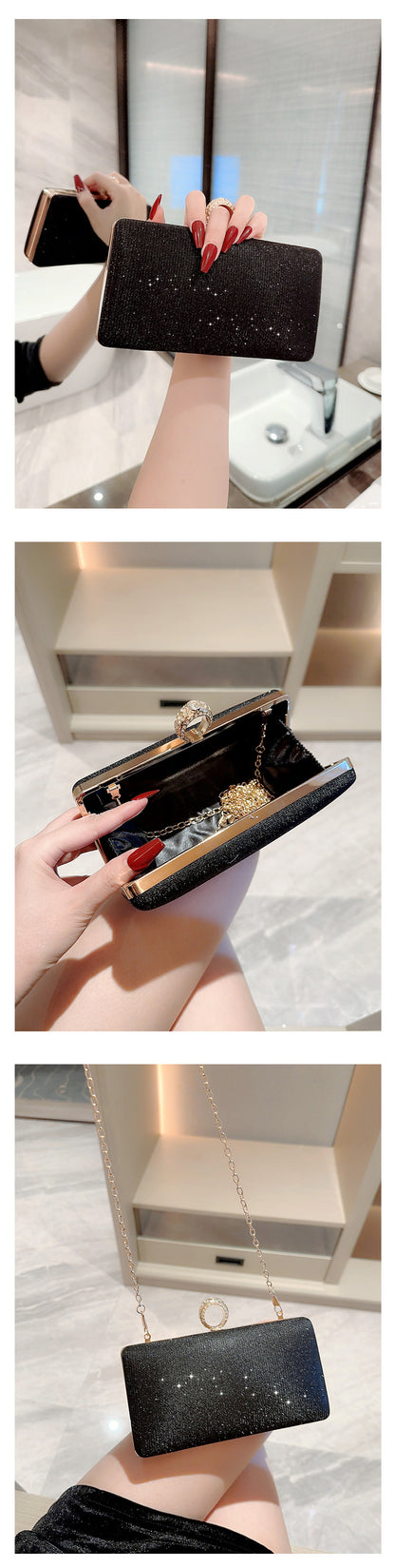 fashion rhinestone ring shiny wallet