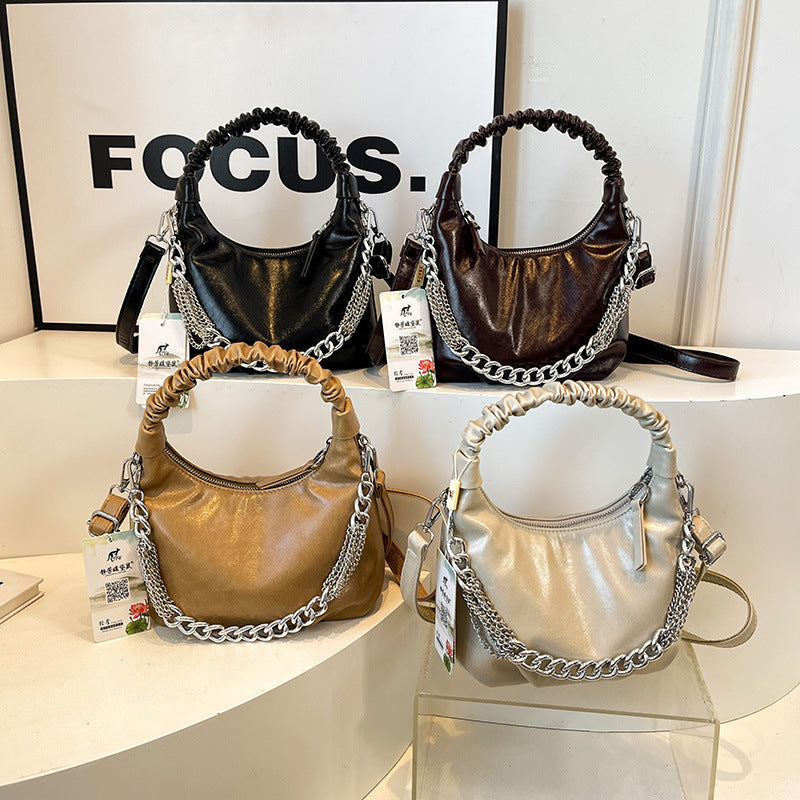 womens fashion pleated handbag crossbody