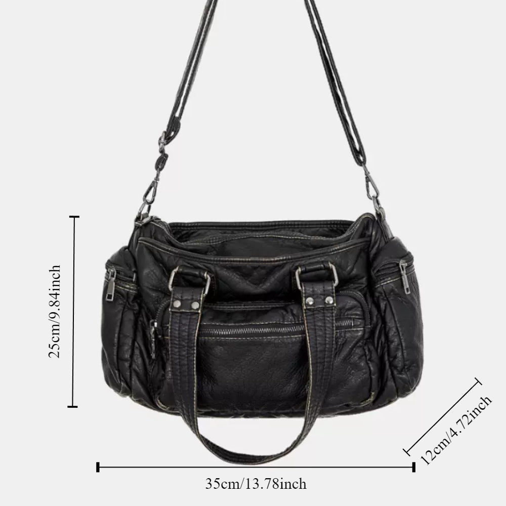 womens soft leather retro trendy crossbody bag