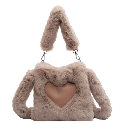 love handbags winter plush shoulder bags for women