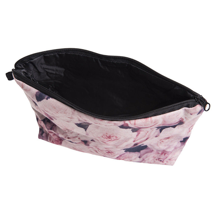 printed rose cosmetic bag