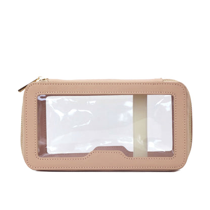 convenient leather transparent tpu cosmetic bag