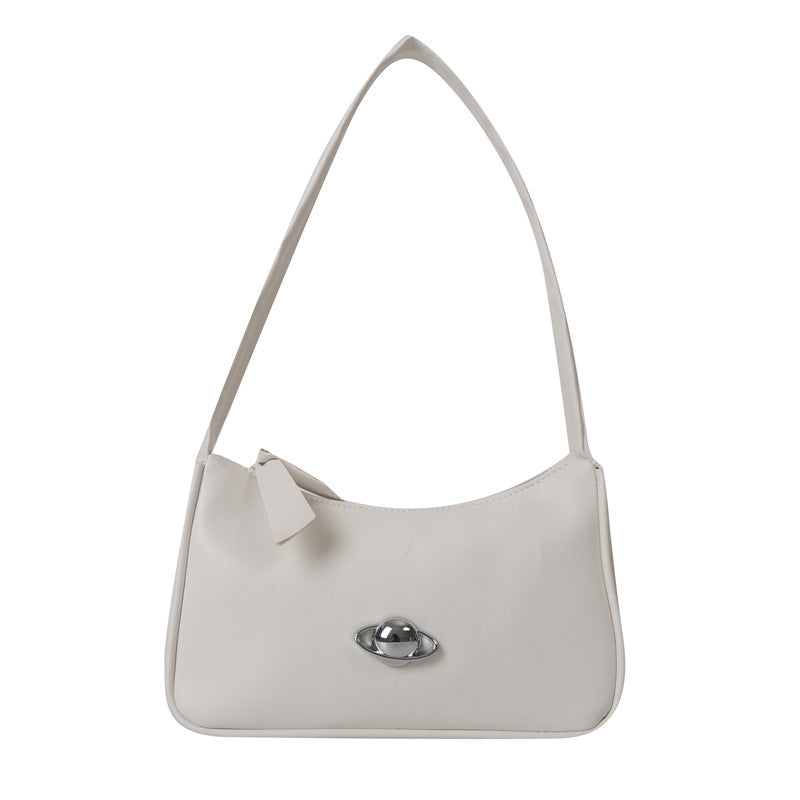 simple temperament pure color gentle shoulder bag