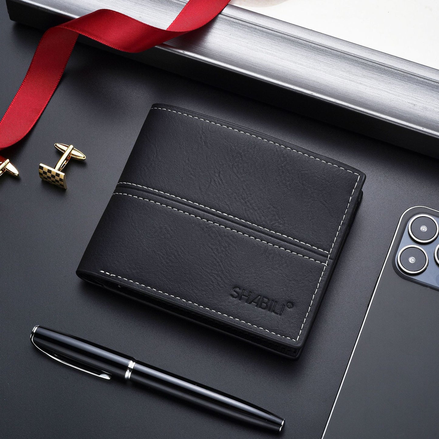 mens short business simple fashion soft wallet