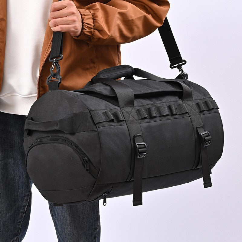 mens large capacity outdoor camping hiking bag portable cross body shoulders dry wet separation mens storage