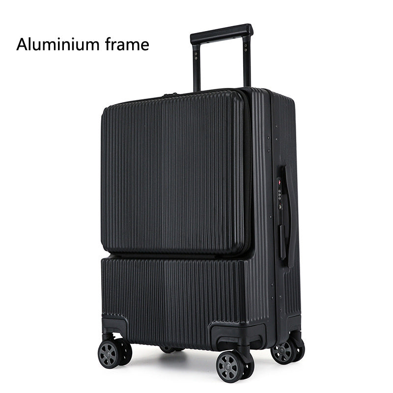 business front opening luggage trolley case rechargeable