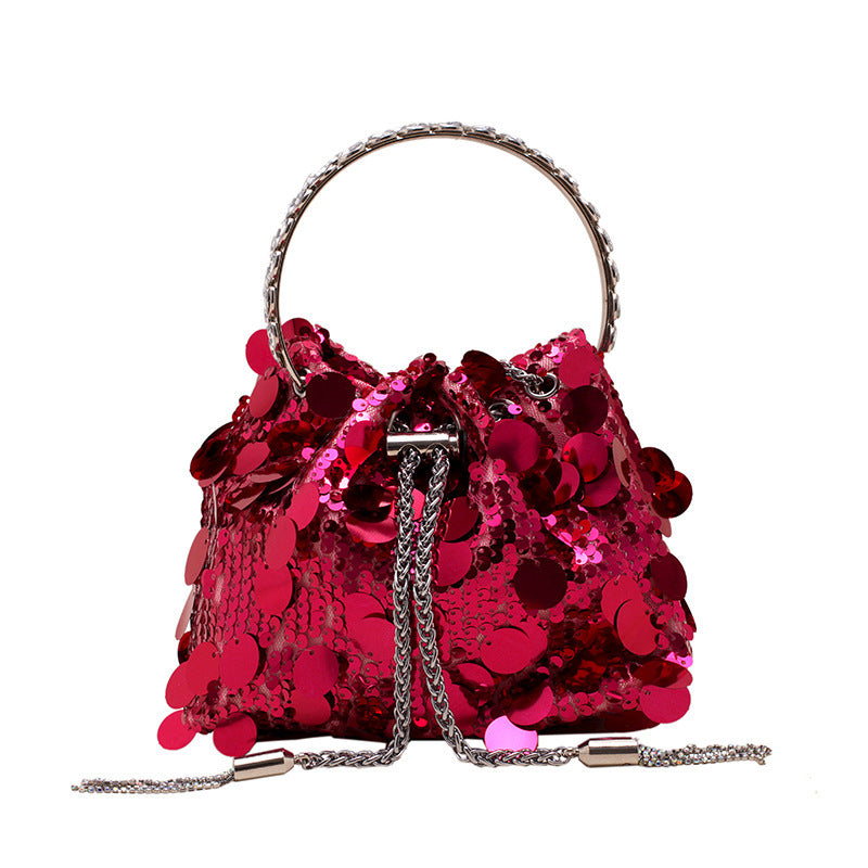 high grade metal tassel sequins dinner bag