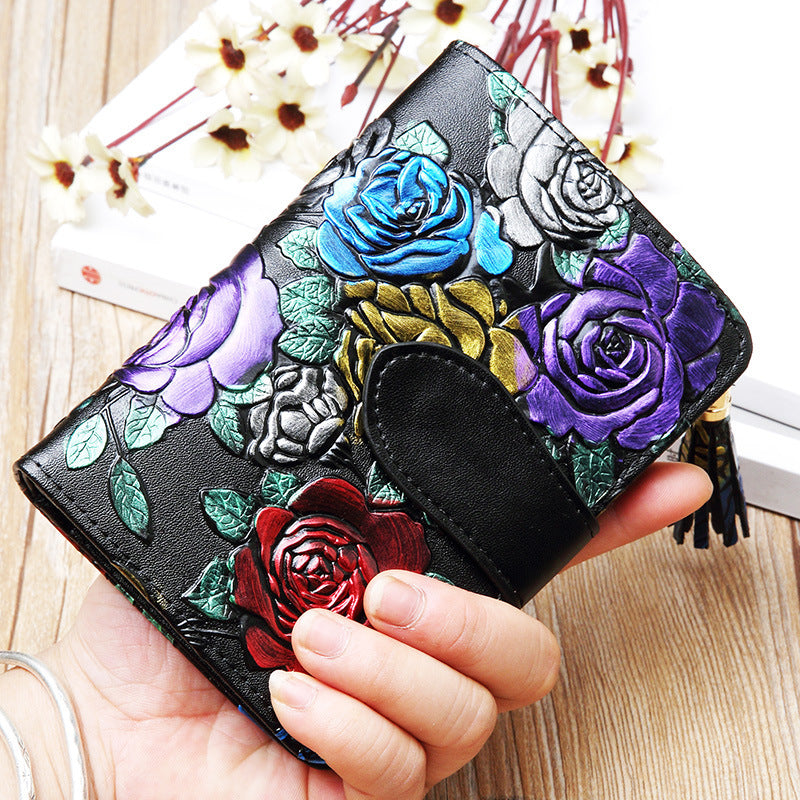 fashion womens leather wallet short